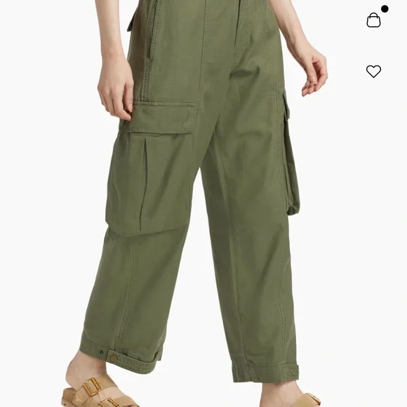 FRAME pleated wide-leg cargo pants sz 28 (4-6) - Picture 4 of 8